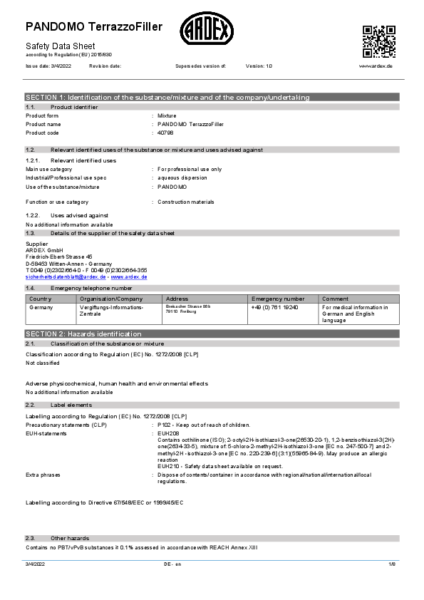 safety data sheet