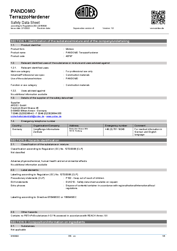 safety data sheet